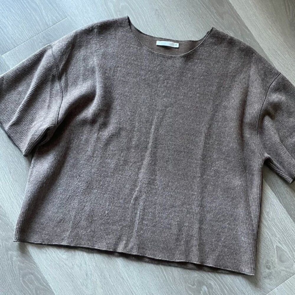 Zara Casual Brown Knit Top Small